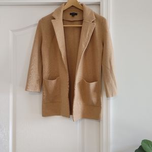 Classy IG Famous J Crew Tan Sweater Jacket - Size XXXS (Really XS) - Super Soft!